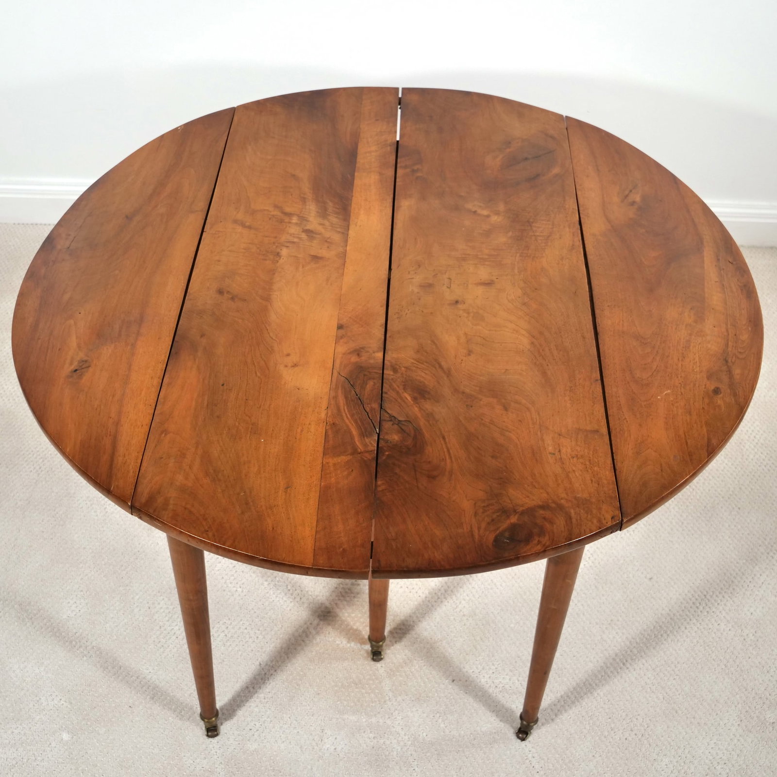 DIRECTOIRE STYLE WALNUT DROP-LEAF EXTENSION DINING TABLE - 3