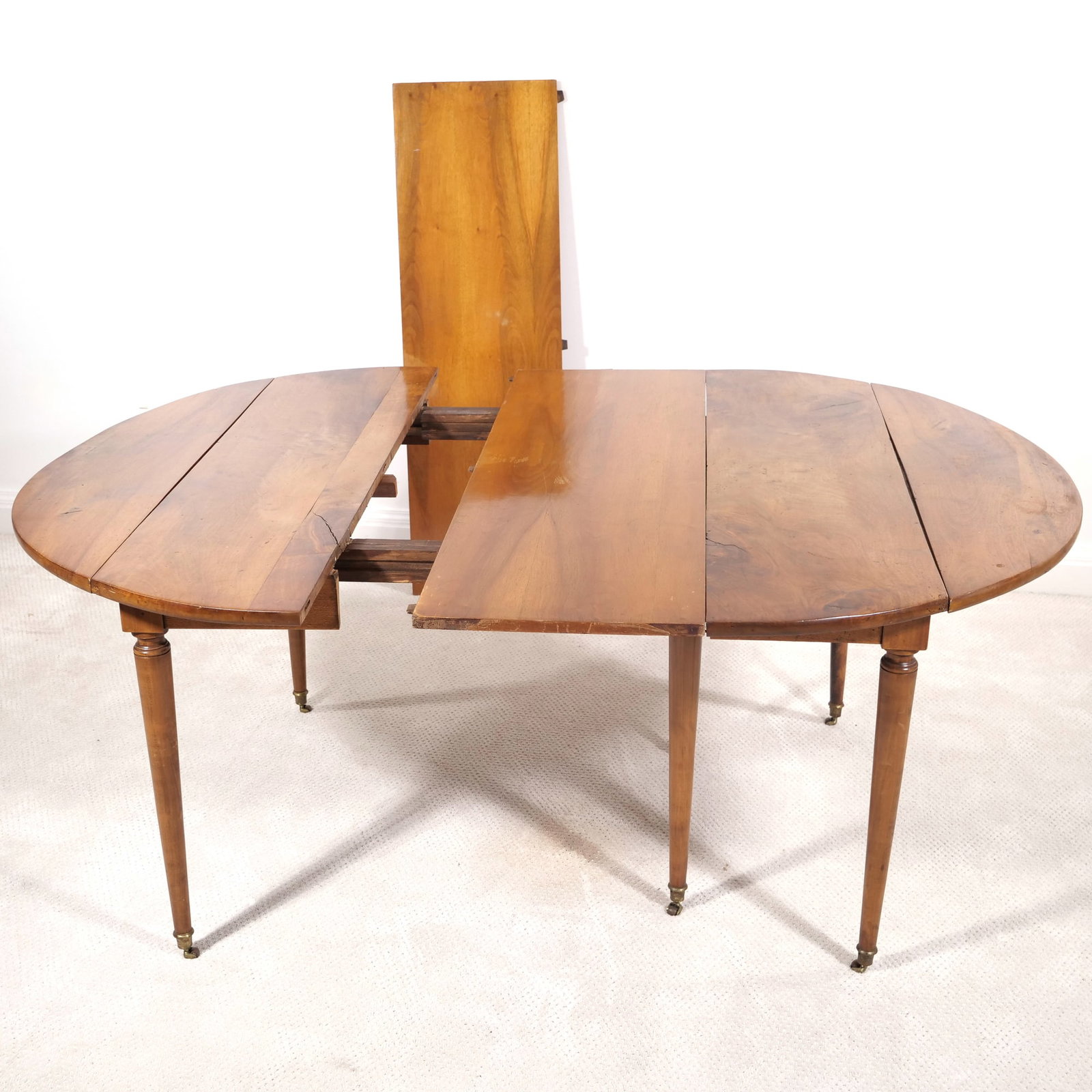 DIRECTOIRE STYLE WALNUT DROP-LEAF EXTENSION DINING TABLE - 5