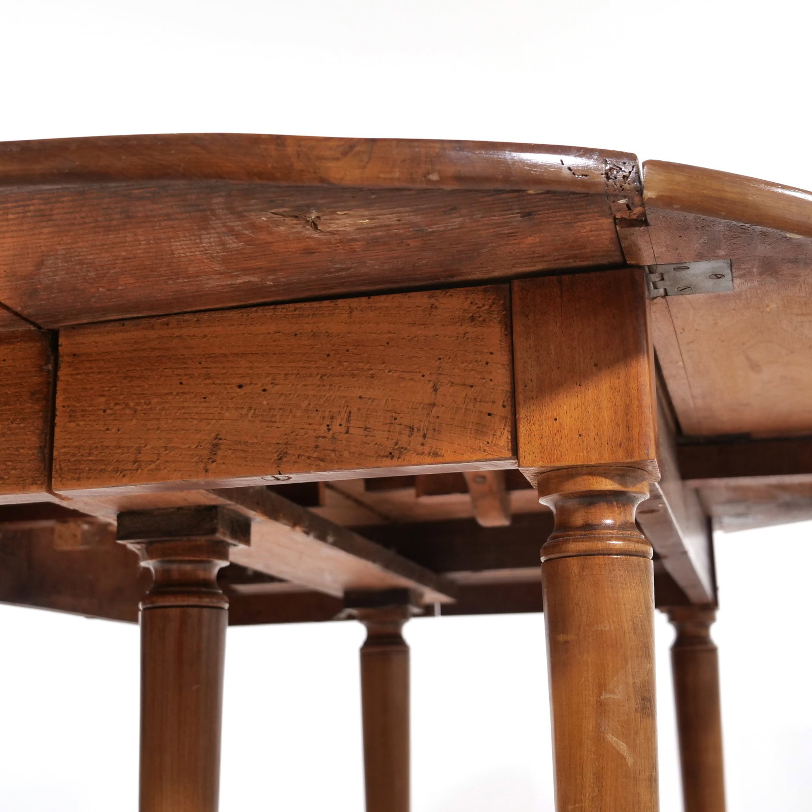 DIRECTOIRE STYLE WALNUT DROP-LEAF EXTENSION DINING TABLE - 6