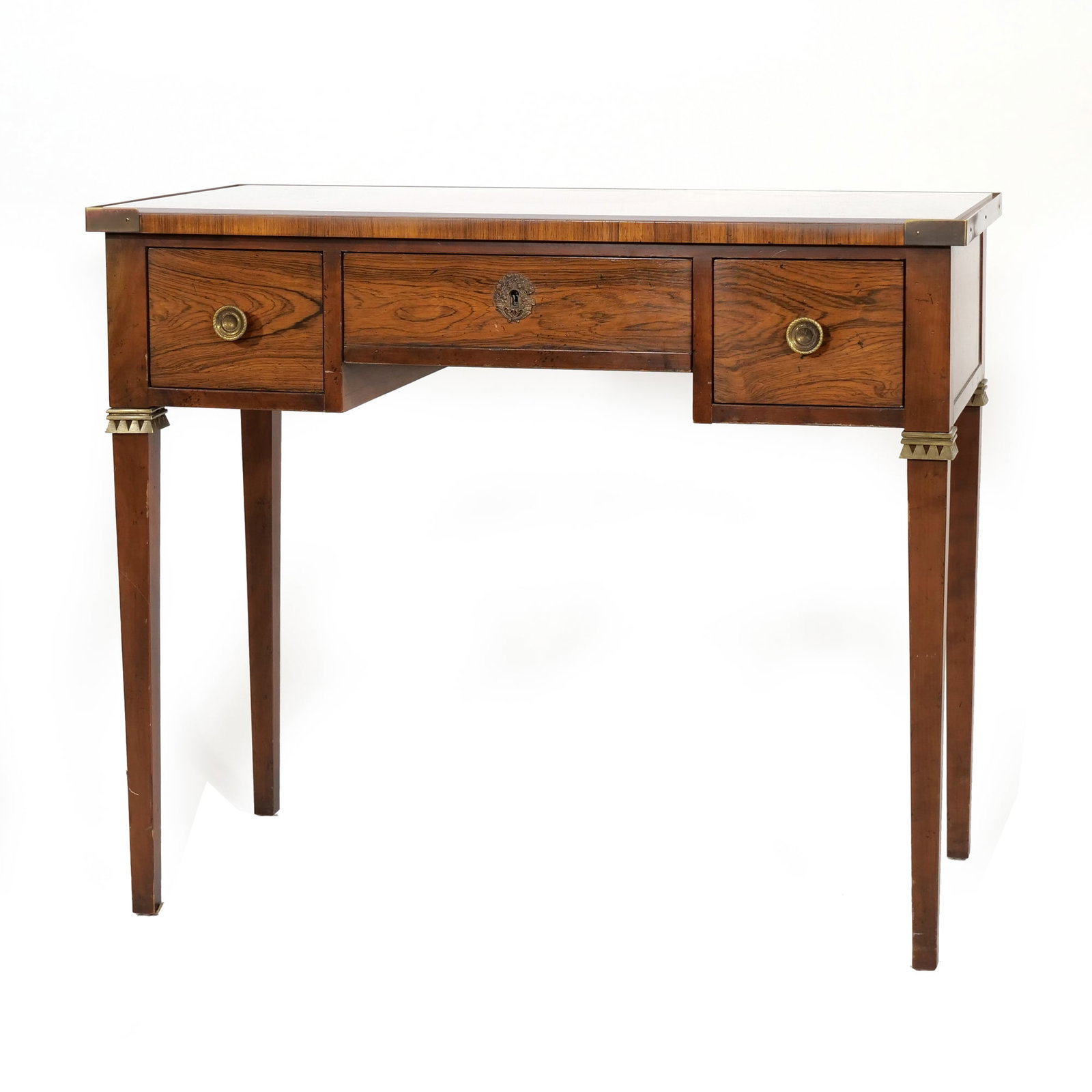 FRENCH DIRECTOIRE STYLE BRASS MOUNTED WOOD DRESSING TABLE (1 of 15)
