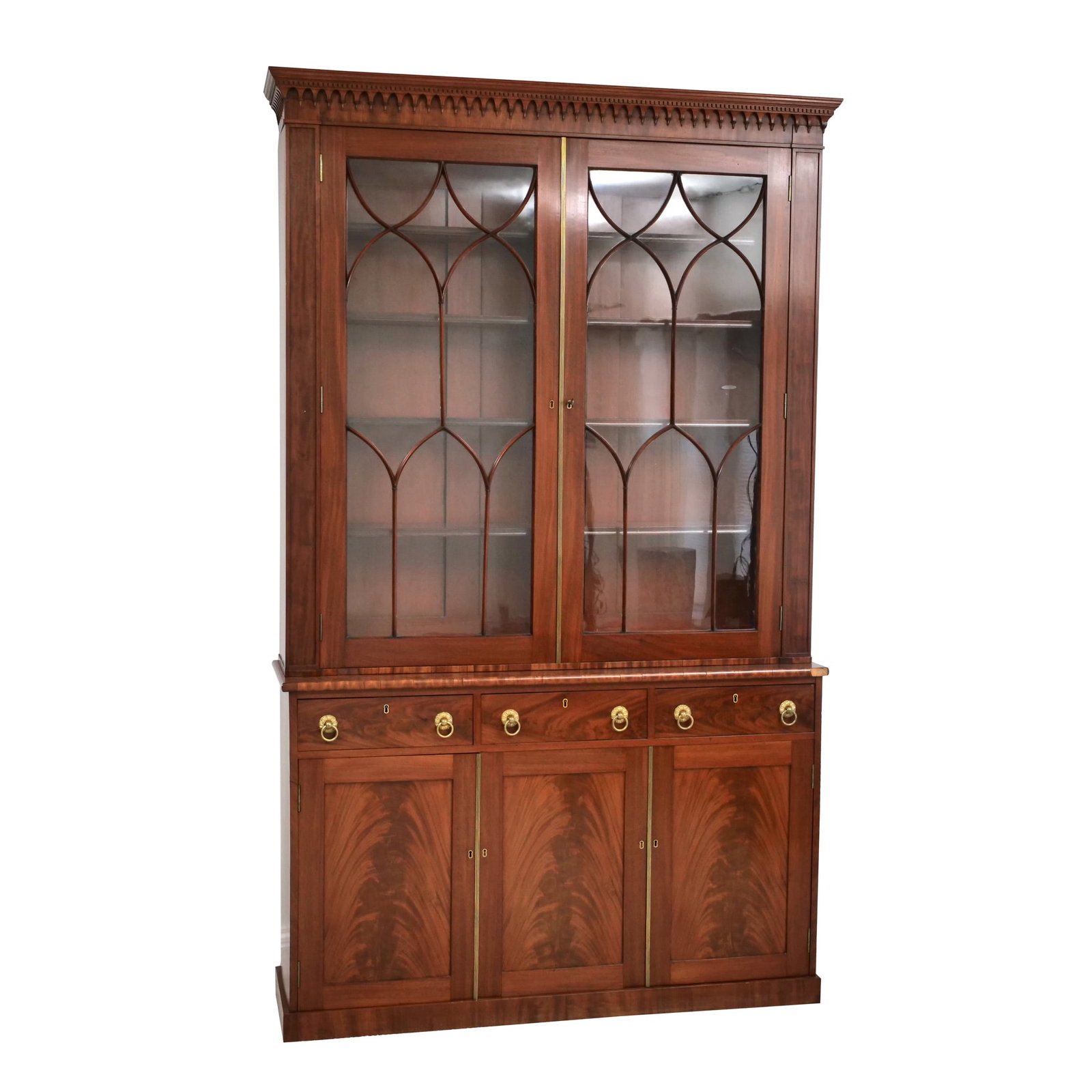 FLAME MAHOGANY REGENCY BOOKCASE CABINET (1 of 17)