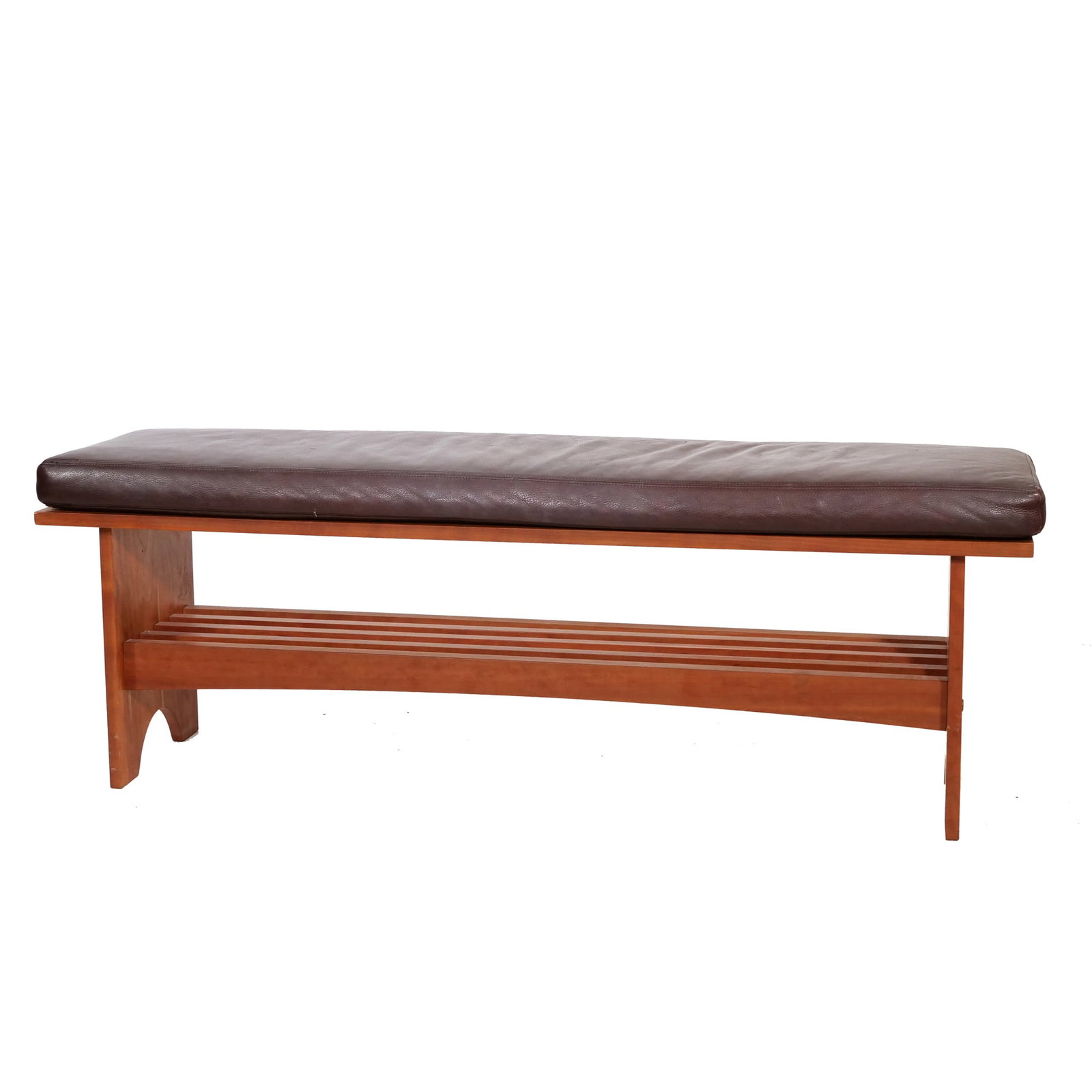 SCOTT JORDAN NEW YORK BESPOKE HARDWOOD LOW BENCH WITH LEATHER CUSHION (1 of 10)