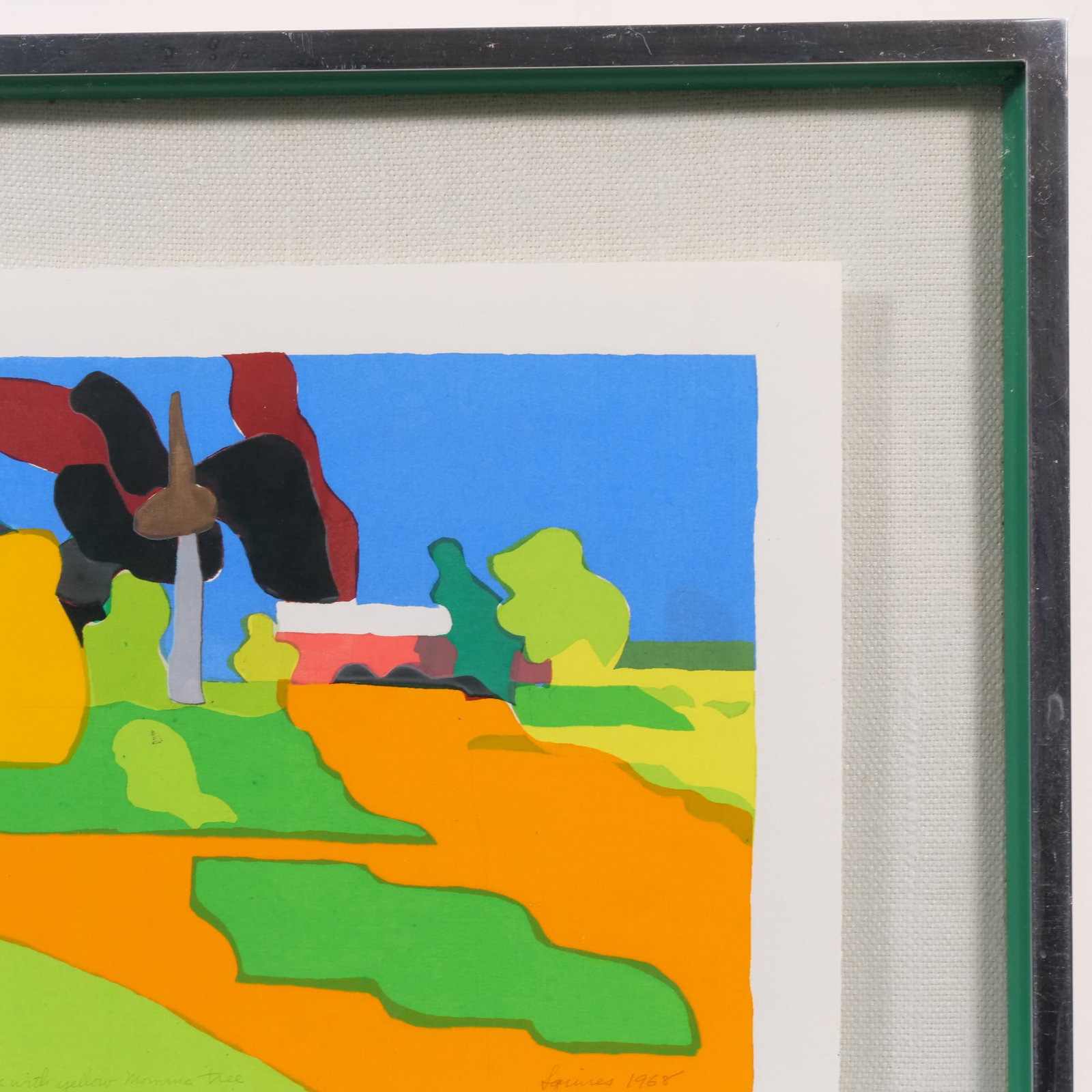 MID CENTURY SILKSCREEN PRINT SIGNED 'SQUIRES' - 4