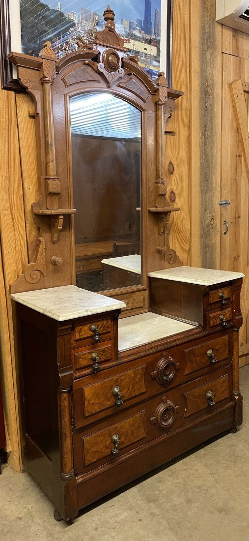 Walnut Victorian Dresser (1 of 3)