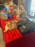 10 Piece lot Vintage Toys & Sports Memorabilia: 10 piece lot of vintage toys and sports memorabilia, 2 Wheaties boxes unopened Mary Lou Retton, Michael Phelps authenticated autograph, official Clincher girl's softball, 2 BP-Amoco branded lunch bags
