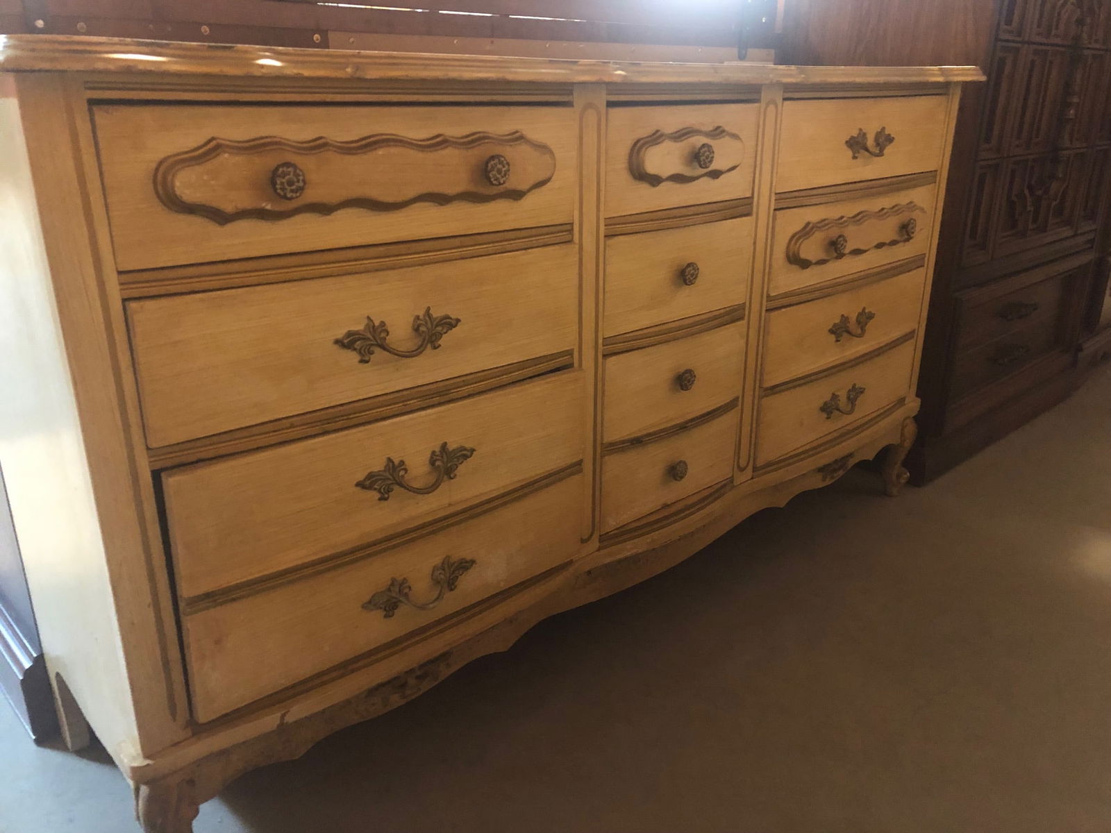 French Provincial White 9 Drawer Dresser (1 of 4)