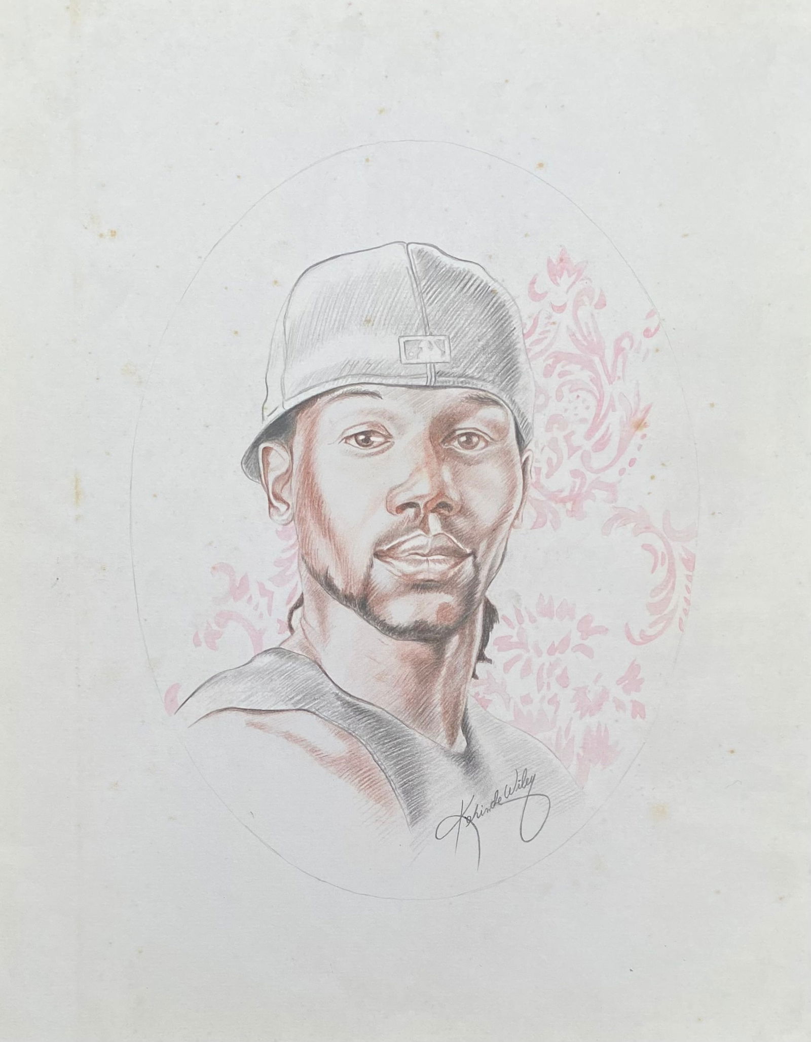 Kehinde Wiley American, Mixed media on paper (style of) (1 of 4)