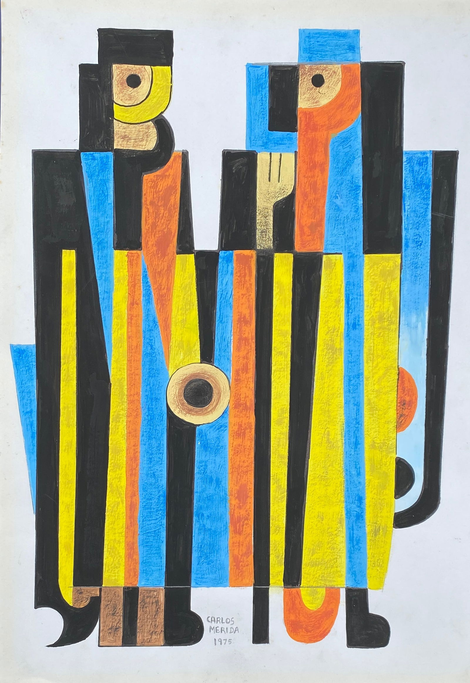 CARLOS MERIDA GUATEMALA 1891-1984 MIXED MEDIA (Style Of) (1 of 2)