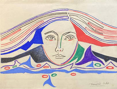 Francoise Gilot French, B.1921 Pastel (Style Of): This lot consists of a hand painted Pastel on paper in the style of the painter Francoise Gilot. Françoise Gilot was a French painter, art critic and writer. In 1973 she was named art director of the