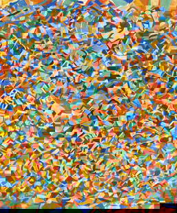 Fahr El-Nissa ZEID Untitled (Style Of): This lot consists of a hand painted Oil on Canvas in the style of the painter Fahr El-Nissa ZEID.Fahrelnissa Zeid was a Turkish artist recognized for her large-scale abstract works with kaleidoscopic