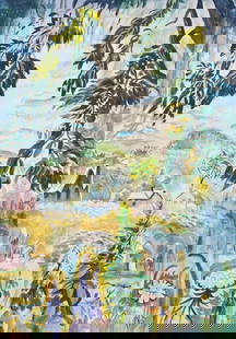 Charles Burchfield American 1893–1967 Watercolor (Style Of): This lot consists of a hand painted Watercolor on paper in the style of the painter Charles Burchfield American 1893–1967. Charles Ephraim Burchfield was an American visionary painter and artist, kn