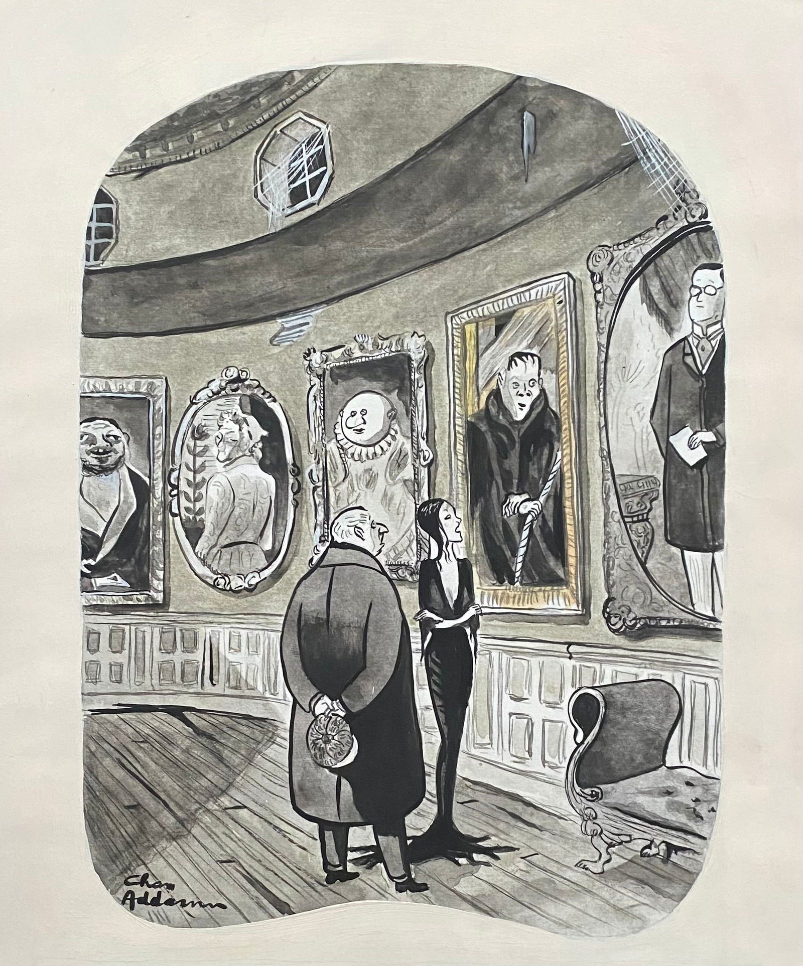 ADDAMS, Charles (1912–1988) ink and wash illustration (Style Of) (1 of 4)