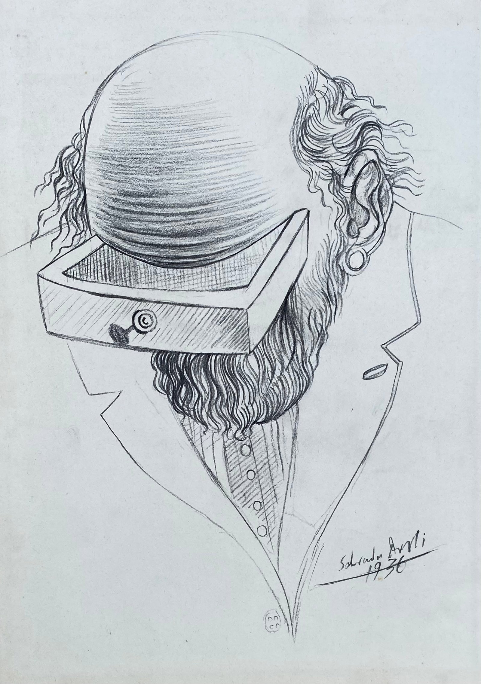 Salvador Dali Pencil Drawing on Paper (Style Of): This lot consists of a hand painted Pencil on paper in the style of the painter Salvador Dalí.Salvador Domingo Felipe Jacinto Dalí i Domènech, Marquis of Dalí of Púbol was a Spanish painter, scul