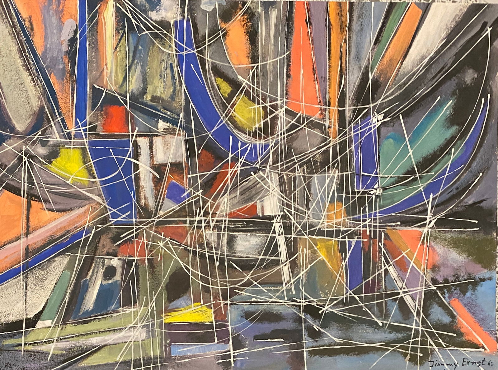 Jimmy Ernst German/American, 1920-1984 Untitled: Amazing Jimmy Ernst Mixed Media, 12 1/4 x 9 inches. Provenance: private owner. Biography: 1920 - 1984. Jimmy Ernst decided early in life not to become an artist, for fear of being in the shadow of his