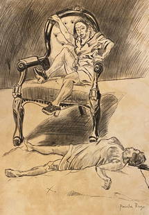 Paula Rego (British/Portuguese 1935-2022): Amazing Paula Figueiroa Rego, 11 3/4 x 9 1/4 inches. Provenance: private owner. Biography: Paula Figueiroa Rego, conocida como Paula Rego ? fue una pintora e ilustradora portuguesa residente en Gran