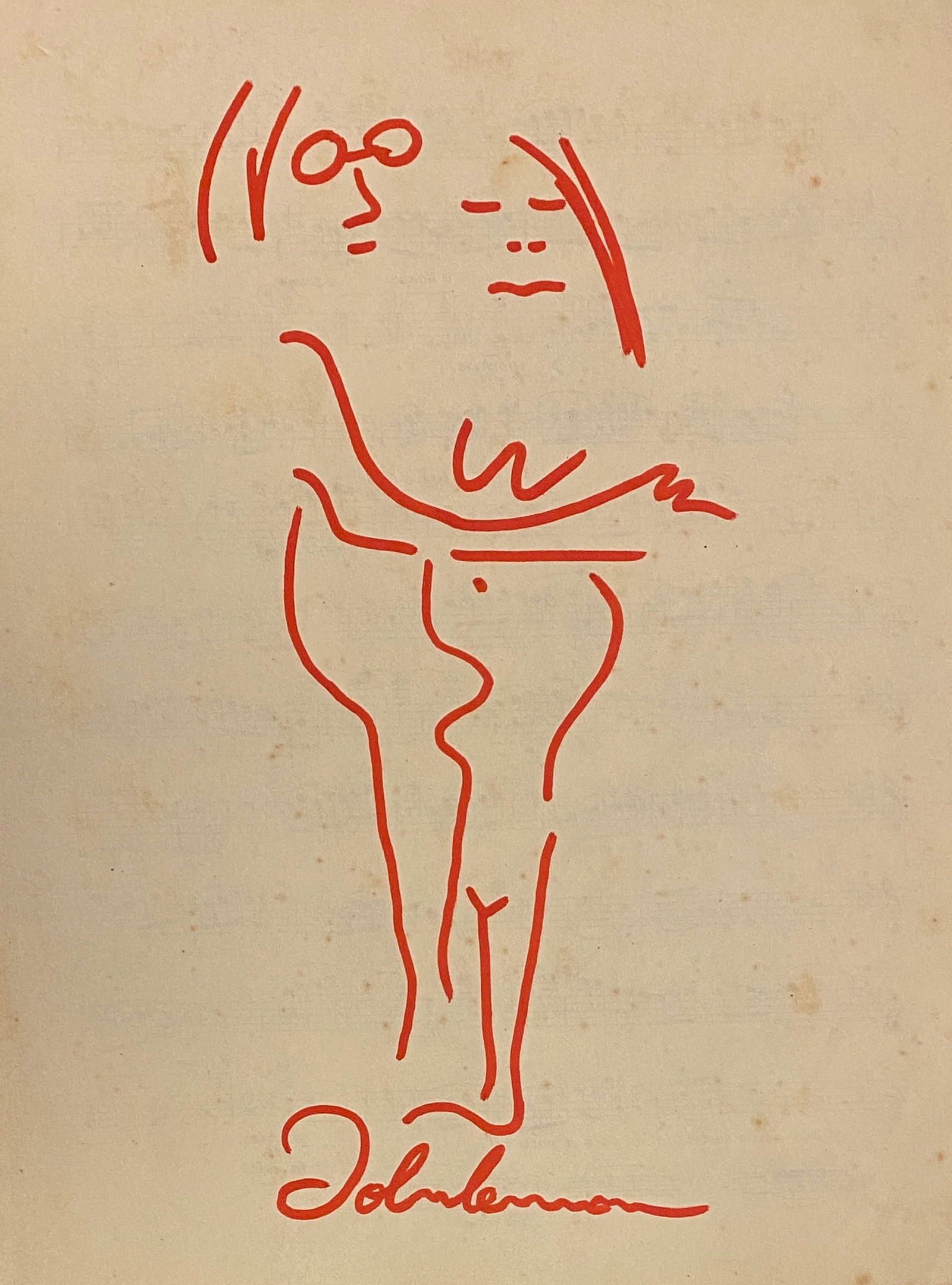 John Lennon Drawing On Paper (1 of 2)