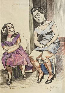 Paula Rego (British/Portuguese 1935-2022): Amazing Paula Figueiroa Rego, 11 1/4 x 8 inches. Provenance: private owner. Biography: Paula Figueiroa Rego, known as Paula Rego? She was a Portuguese painter and illustrator living in Great Britain.