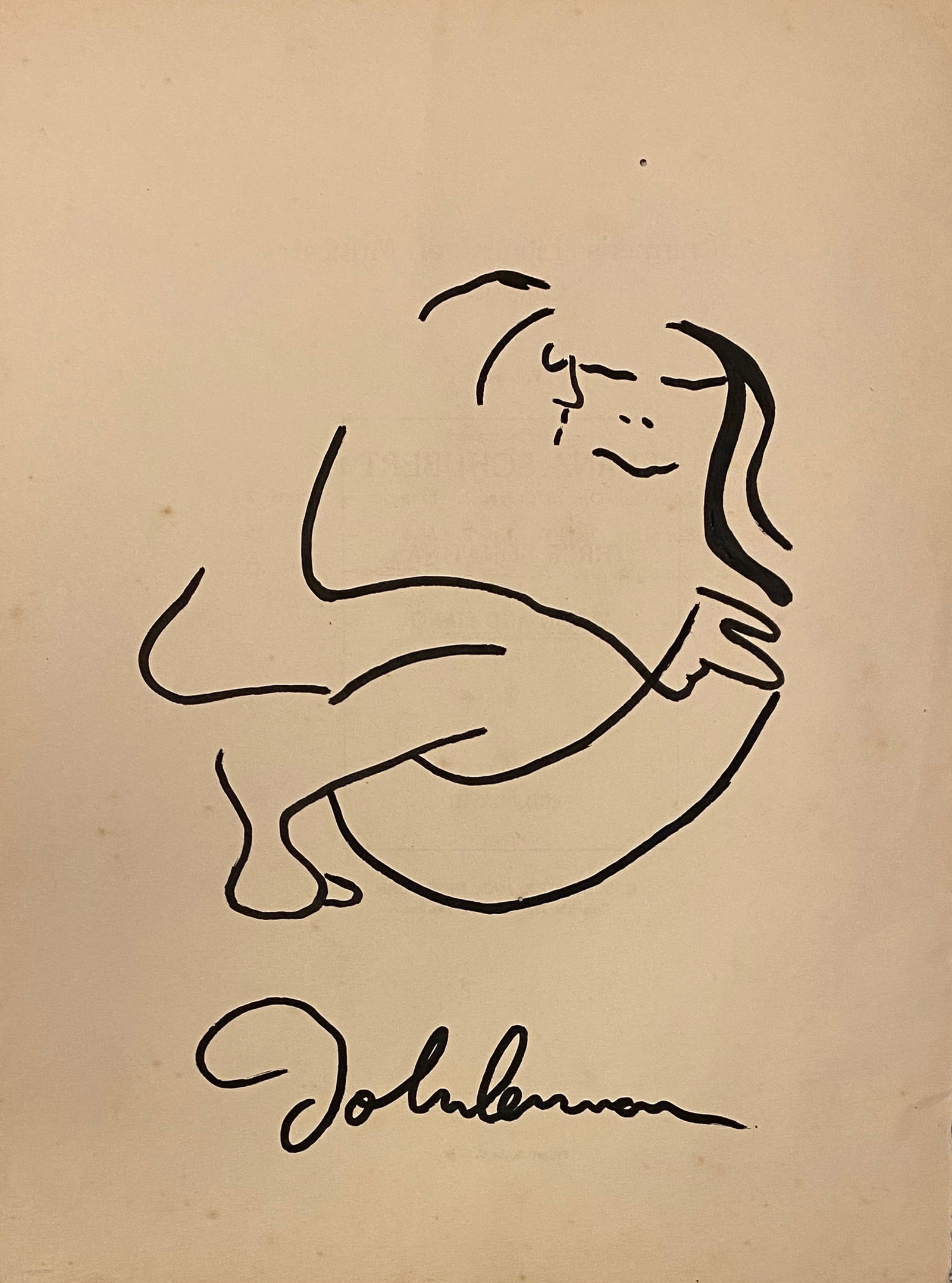 John Lennon Drawing On Paper (1 of 2)