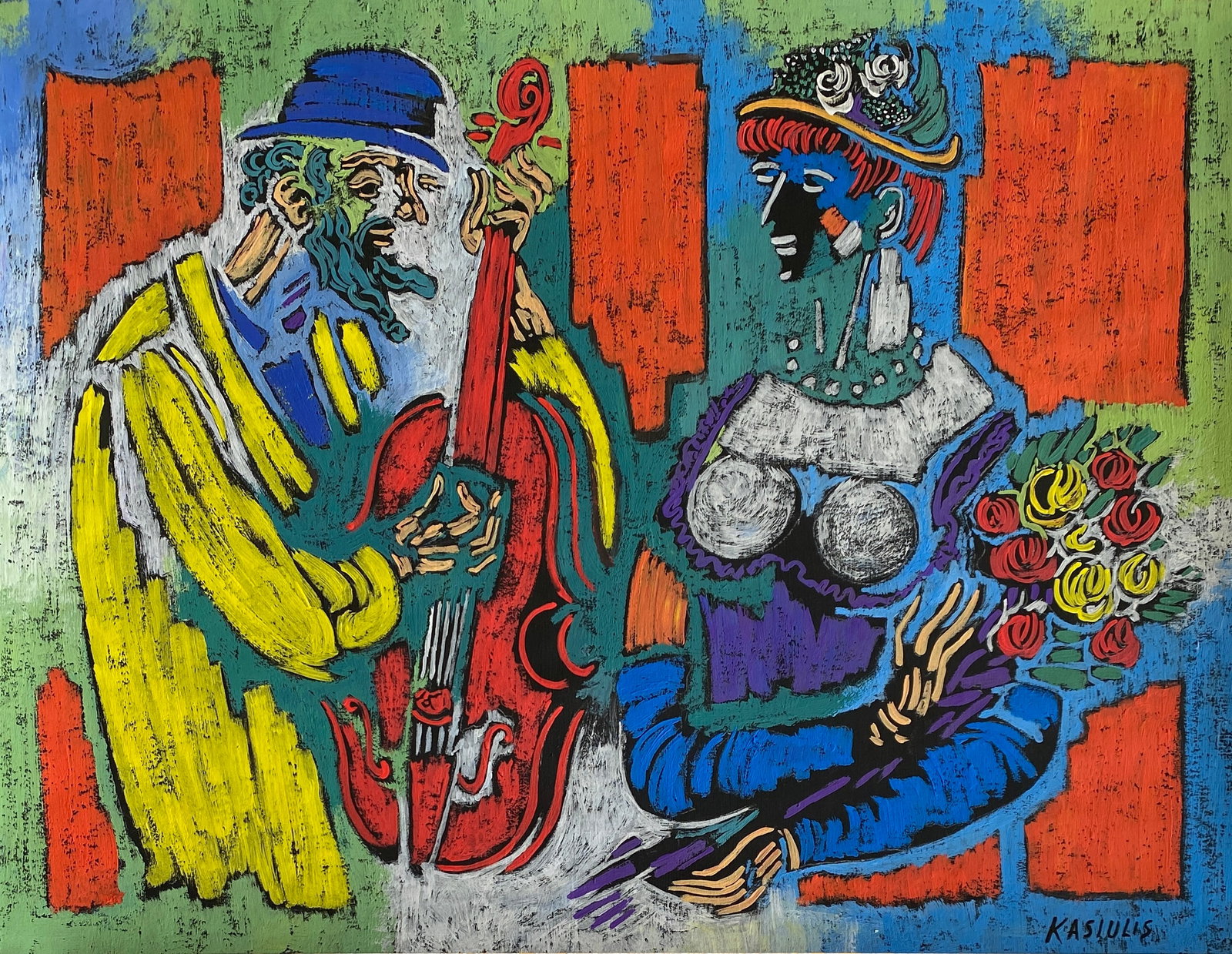 Vytautas KASIULIS (1918-1995) Gouache On Paper (Style Of): This lot consists of a hand painted Gouache on paper in the style of the painter Vytautas KASIULIS. Vytautas Kasiulis was a Lithuanian painter. Born into a family of artists - a descendant of the pain