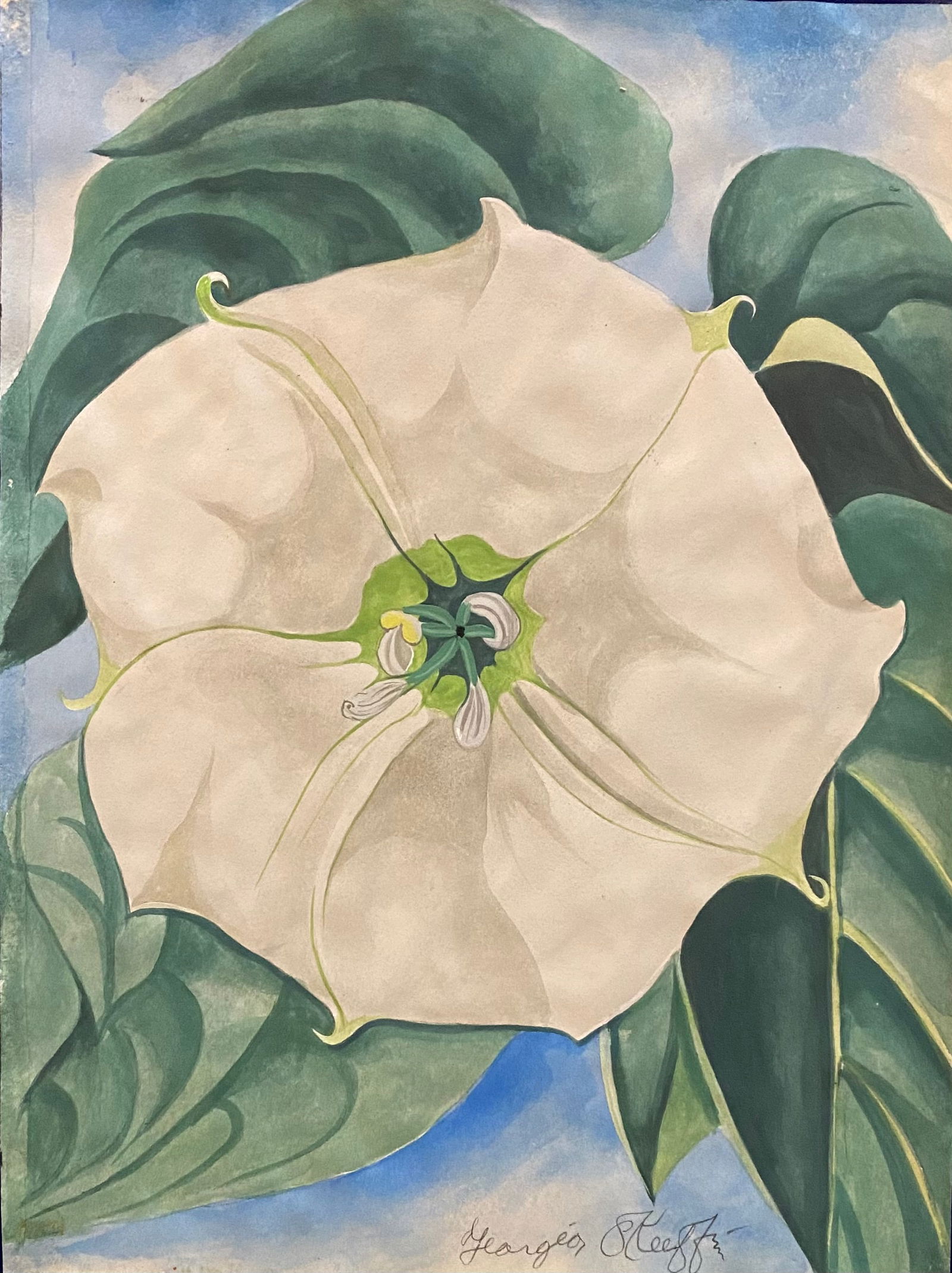 Georgia O'Keeffe watercolor on paper (Style Of) (1 of 4)