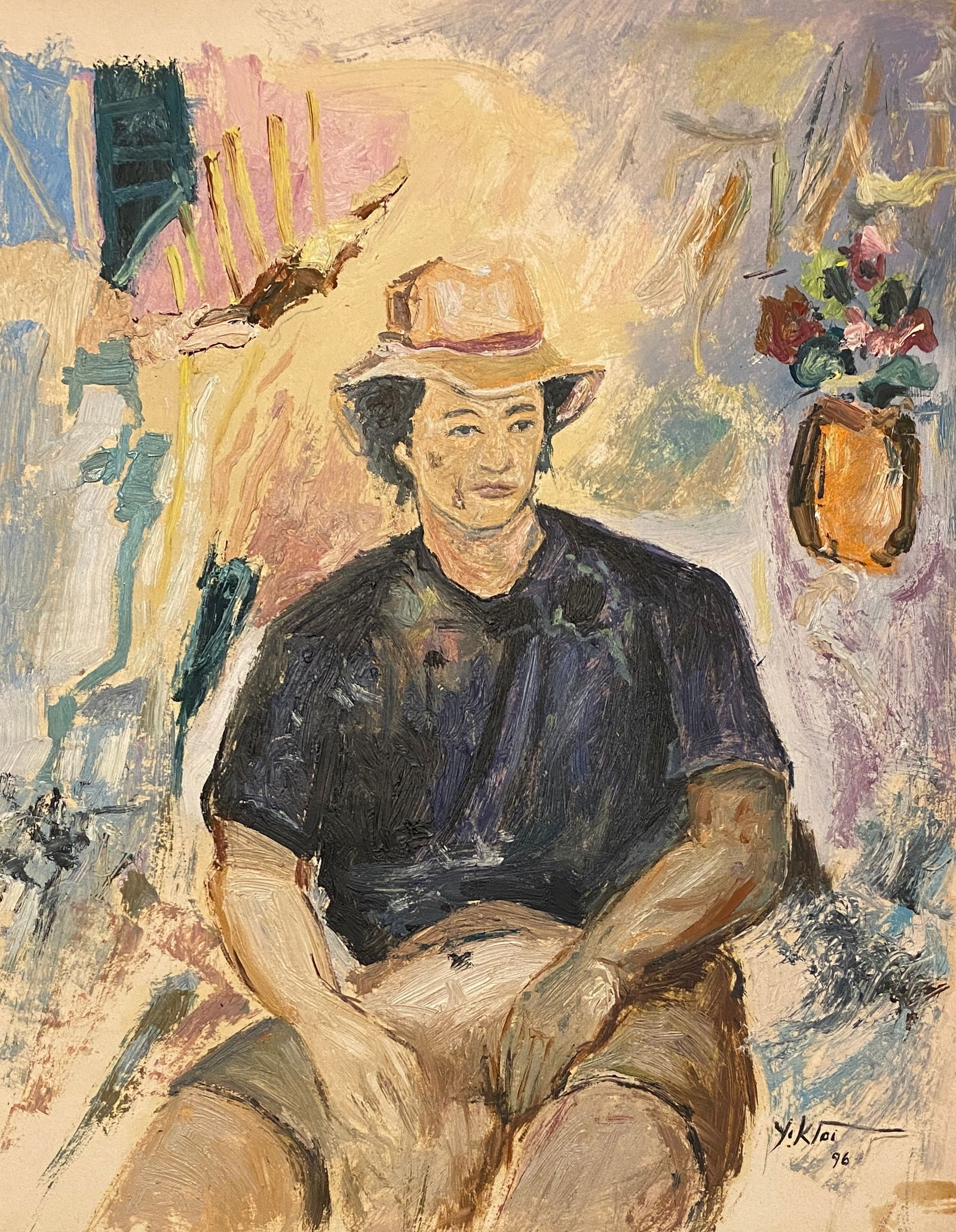 Amazing Manoucher Yektai 1968 Oil Paper Style Of (1 of 2)