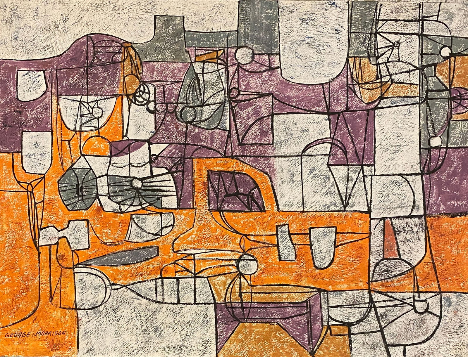 George Morrison Mixed Media On Paper Style Of (1 of 2)