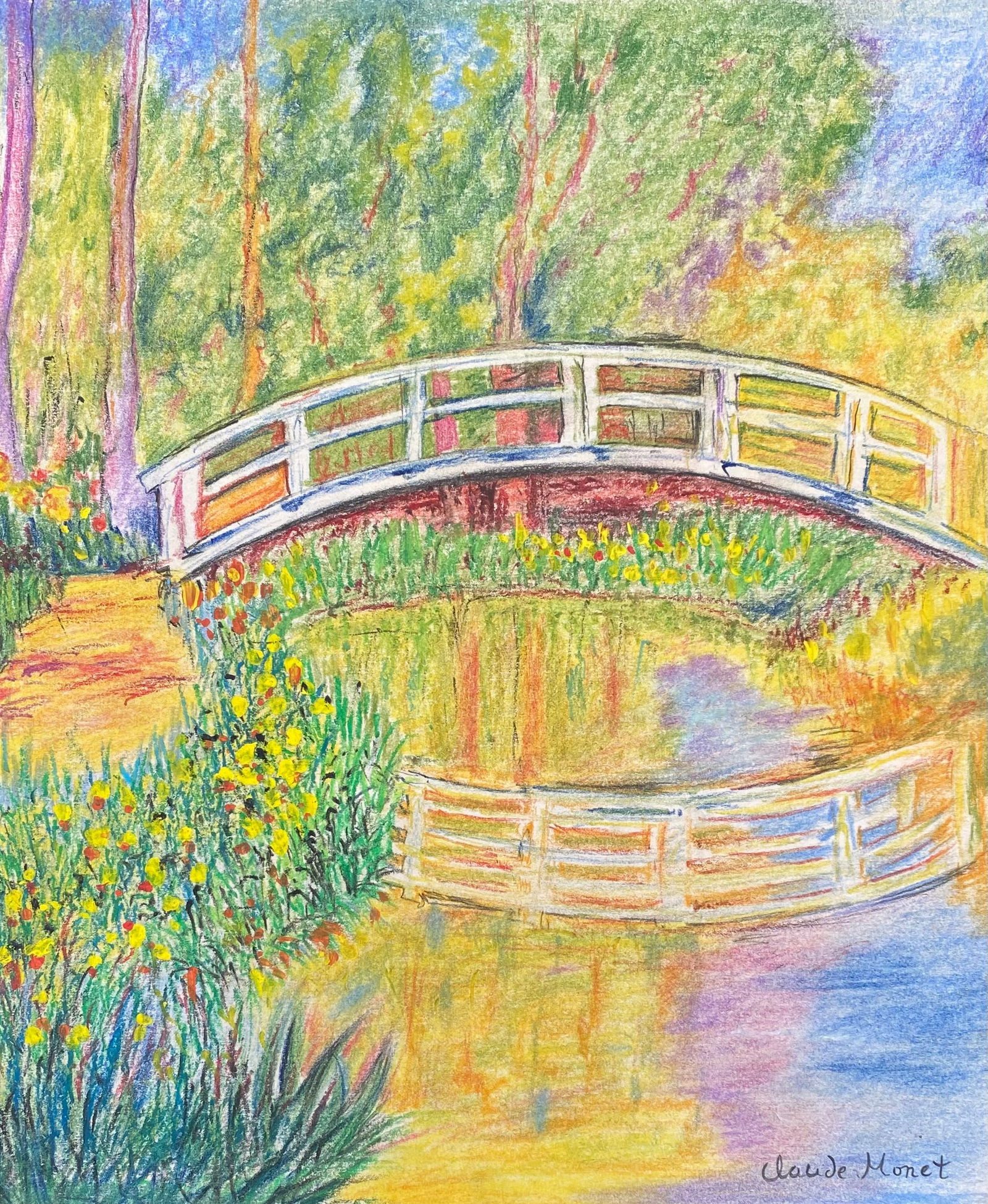 Claude Monet pastel on paper French Impressionism (Style Of) (1 of 4)