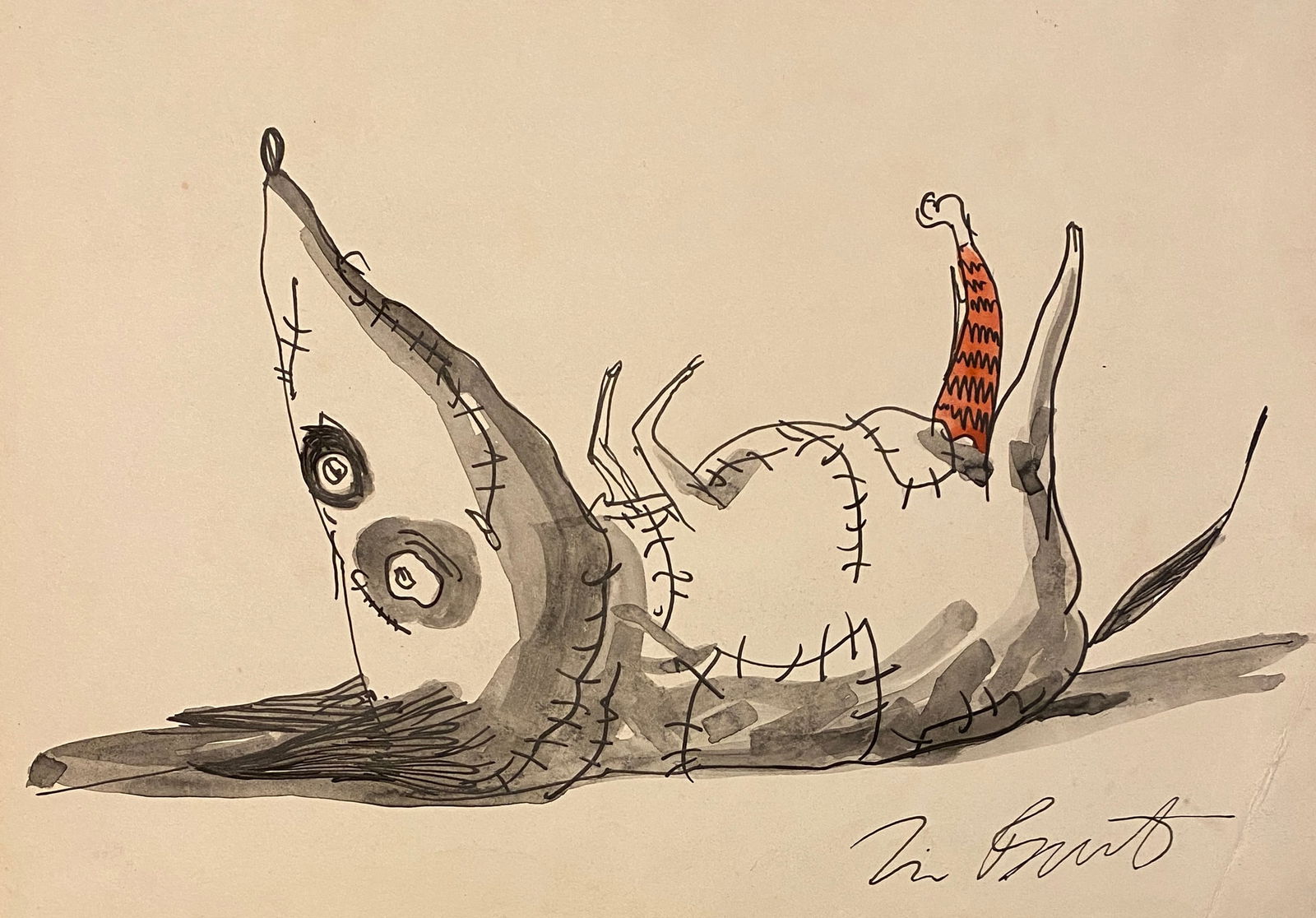 TIM BURTON INK ON PAPER (Style Of) (1 of 2)