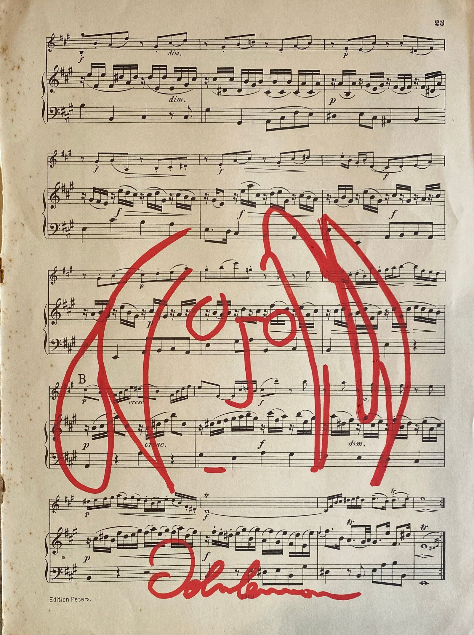 John Lennon Drawing On Paper (1 of 2)