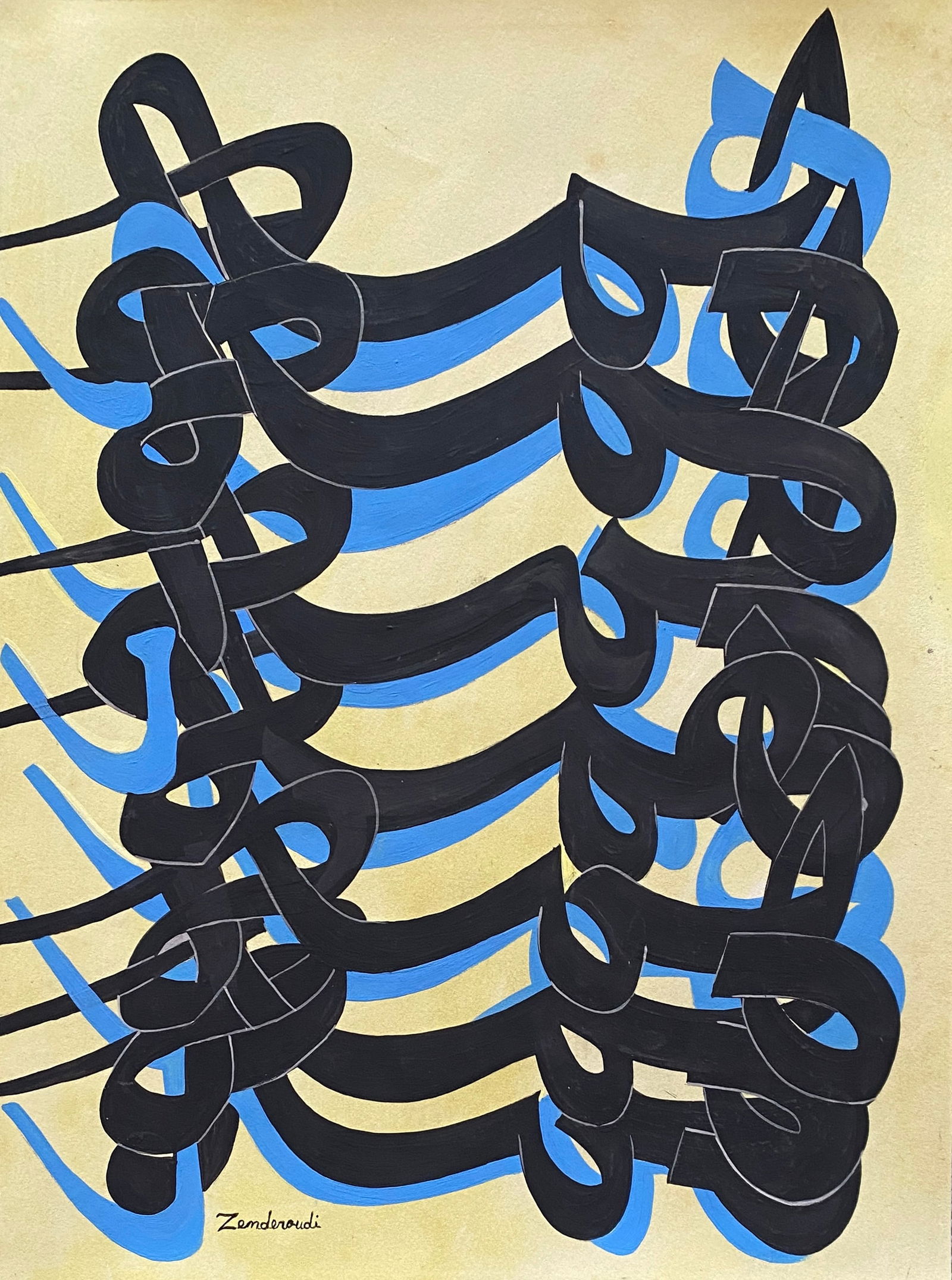 Charles Hossein Zenderoudi Iran, born 1937 (Style Of) (1 of 2)