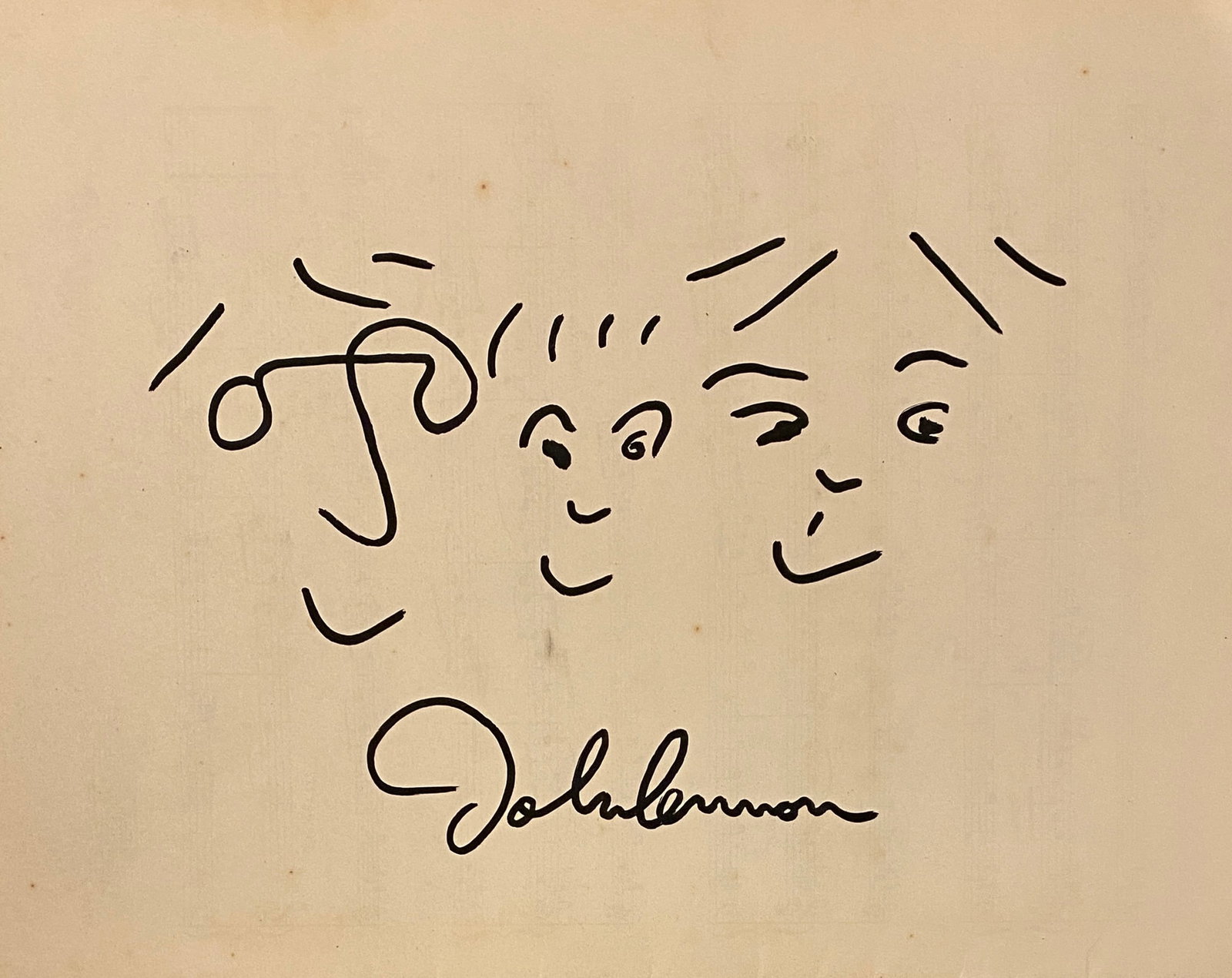 John Lennon Drawing On Paper (1 of 2)