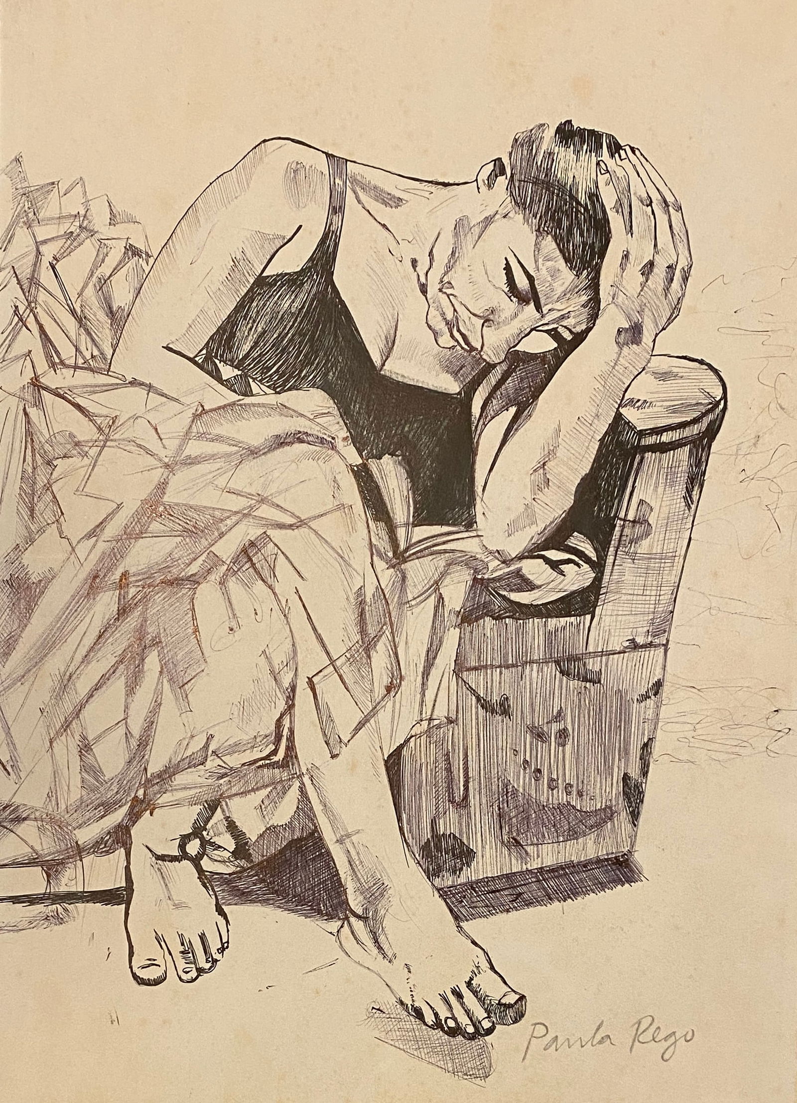 Paula Rego Portuguese/British b.1935 (Style Of): This lot consists of a Mixed Media on paper in the style of the painter Paula Figueiroa Rego. Paula Figueiroa Rego, known as Paula Rego? was a Portuguese painter and illustrator living in Great Britai