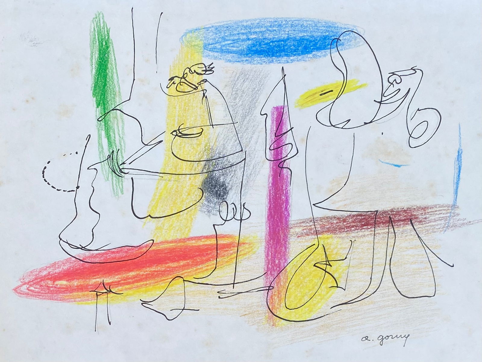 ARSHILE GORKY - Composition - Mixed media on paper (Style Of) (1 of 4)