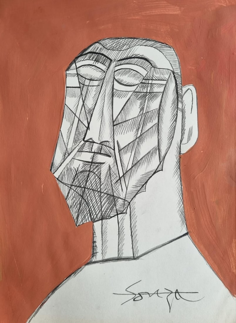 FRANCIS NEWTON SOUZA (1924-2002) Style Of: This lot consists of a hand painted Ink on paper in the style of the painter FRANCIS NEWTON SOUZA. Francis Newton Souza was a Portuguese-British painter of Indian origin. He was a founding member of t