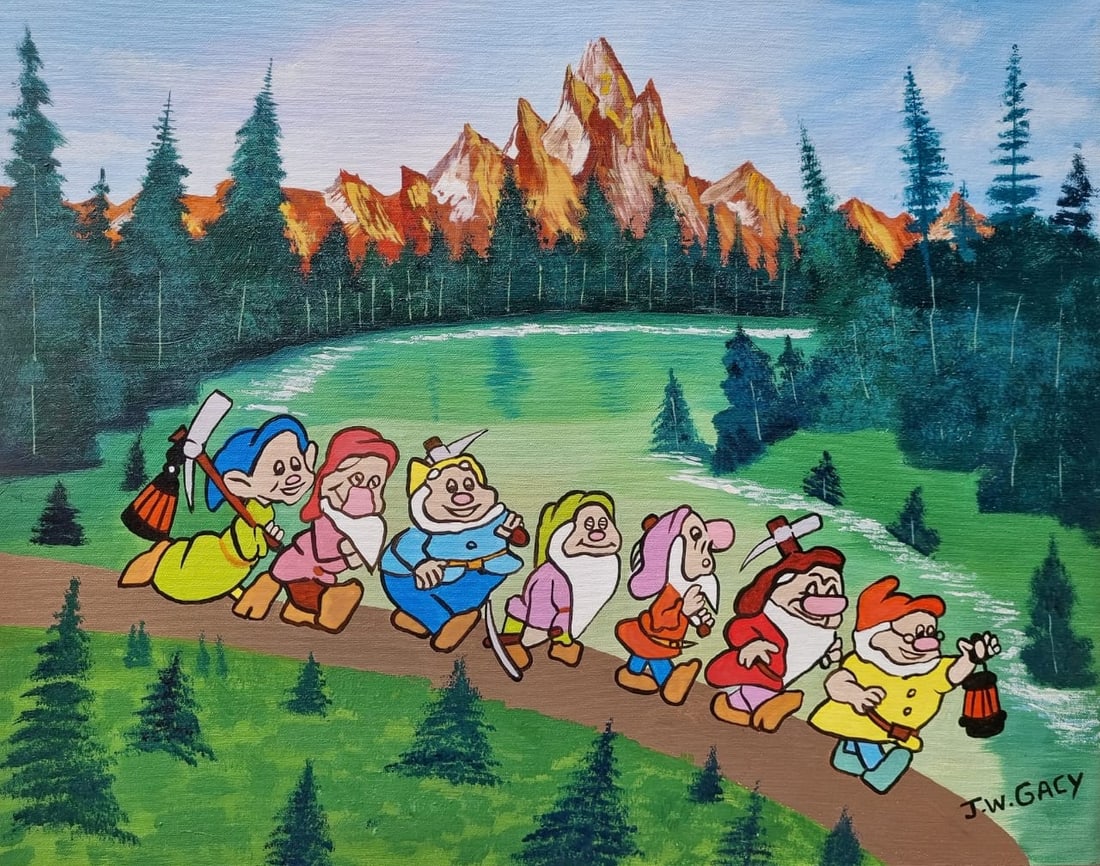 JOHN WAYNE GACY oil painting on canvas board (1 of 2)