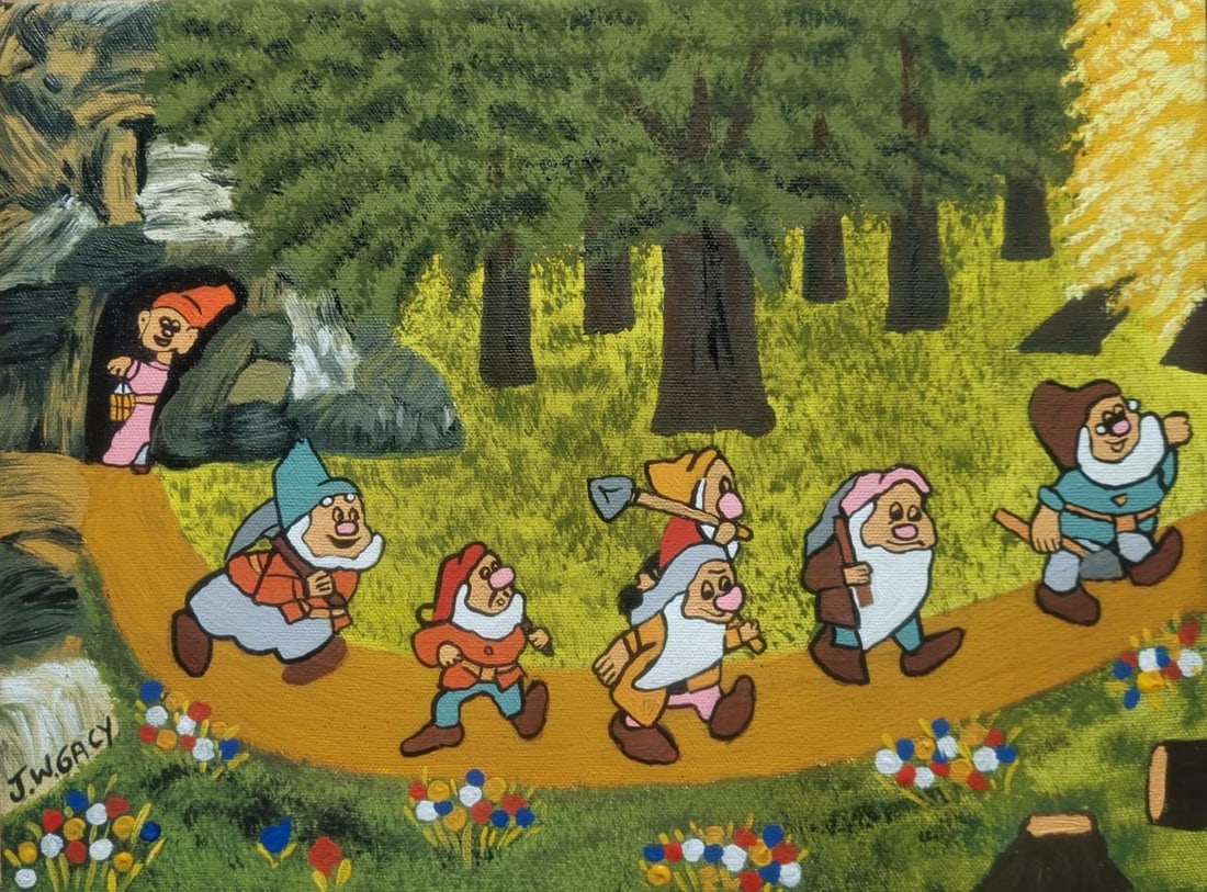 JOHN WAYNE GACY Oil Painting on Canvas Board (1 of 2)