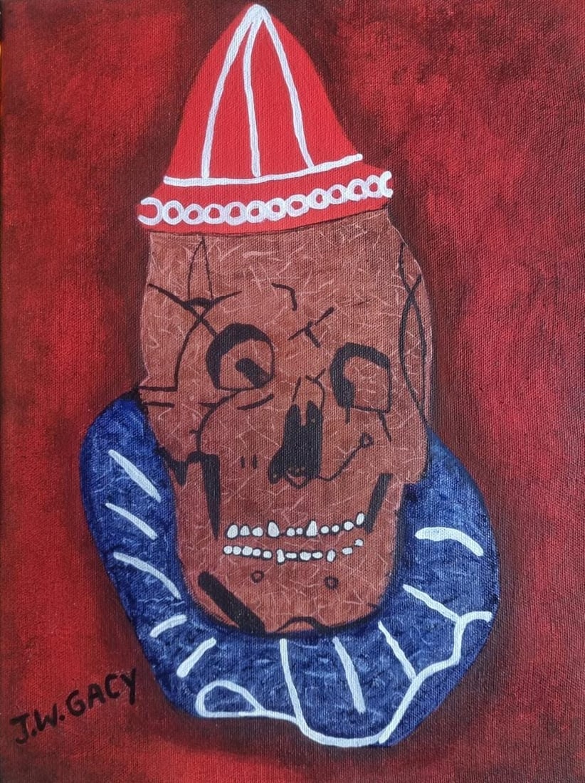 JOHN WAYNE GACY Oil Painting on Canvas Board (1 of 2)