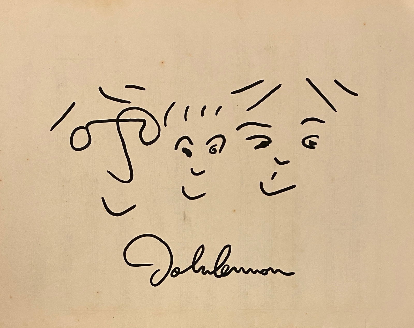 John Lennon Drawing On Paper (1 of 2)