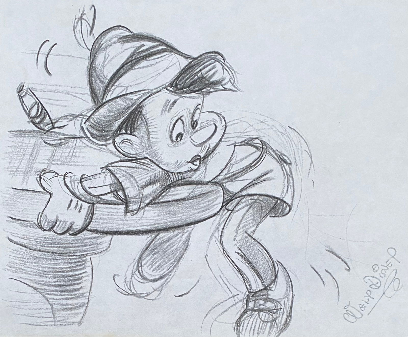 Walt Disney Hand Sketch of Pinocchio (style of) (1 of 4)