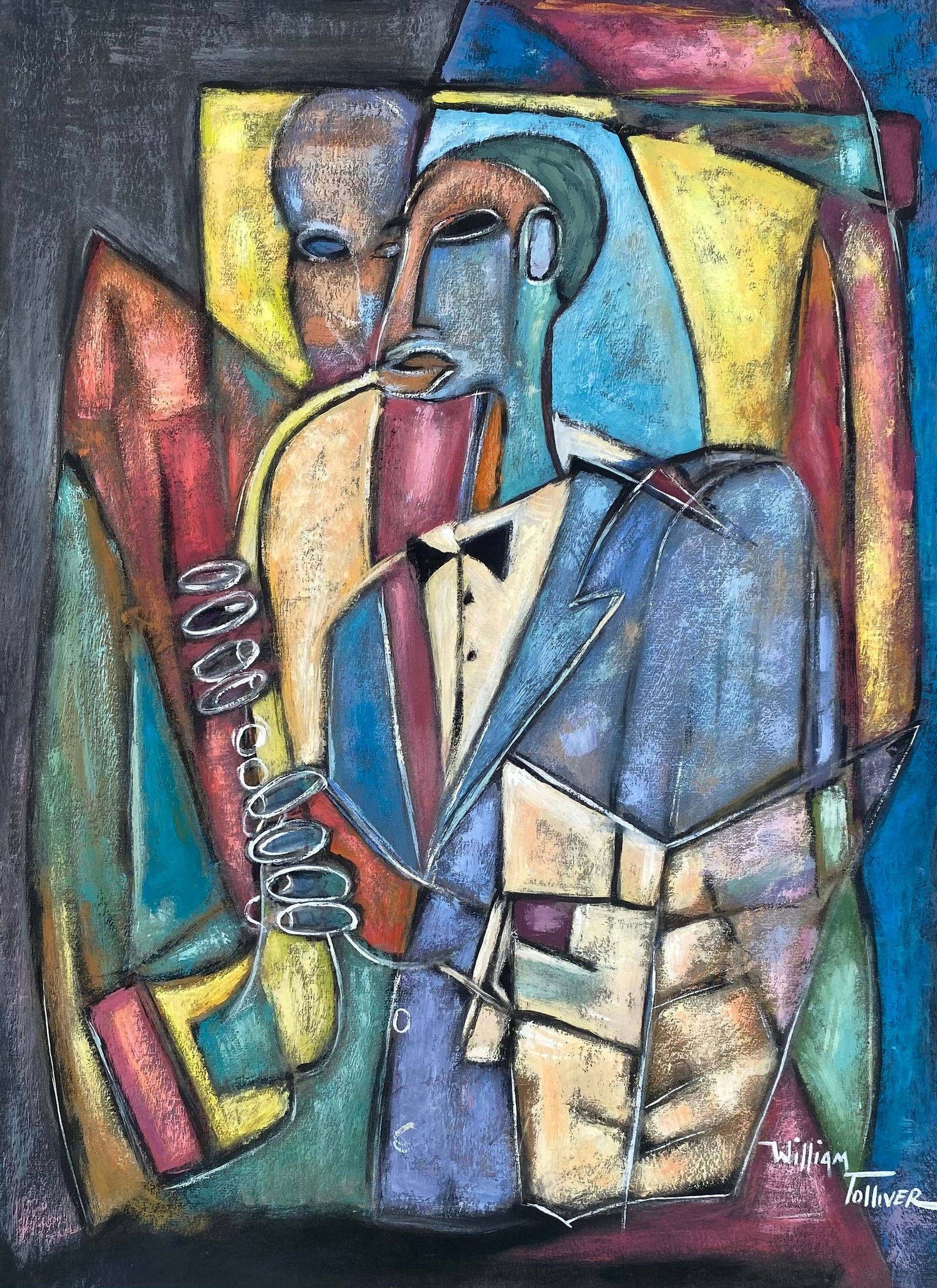 Amazing William Tolliver Mixed Media Paper (Style Of) (1 of 2)