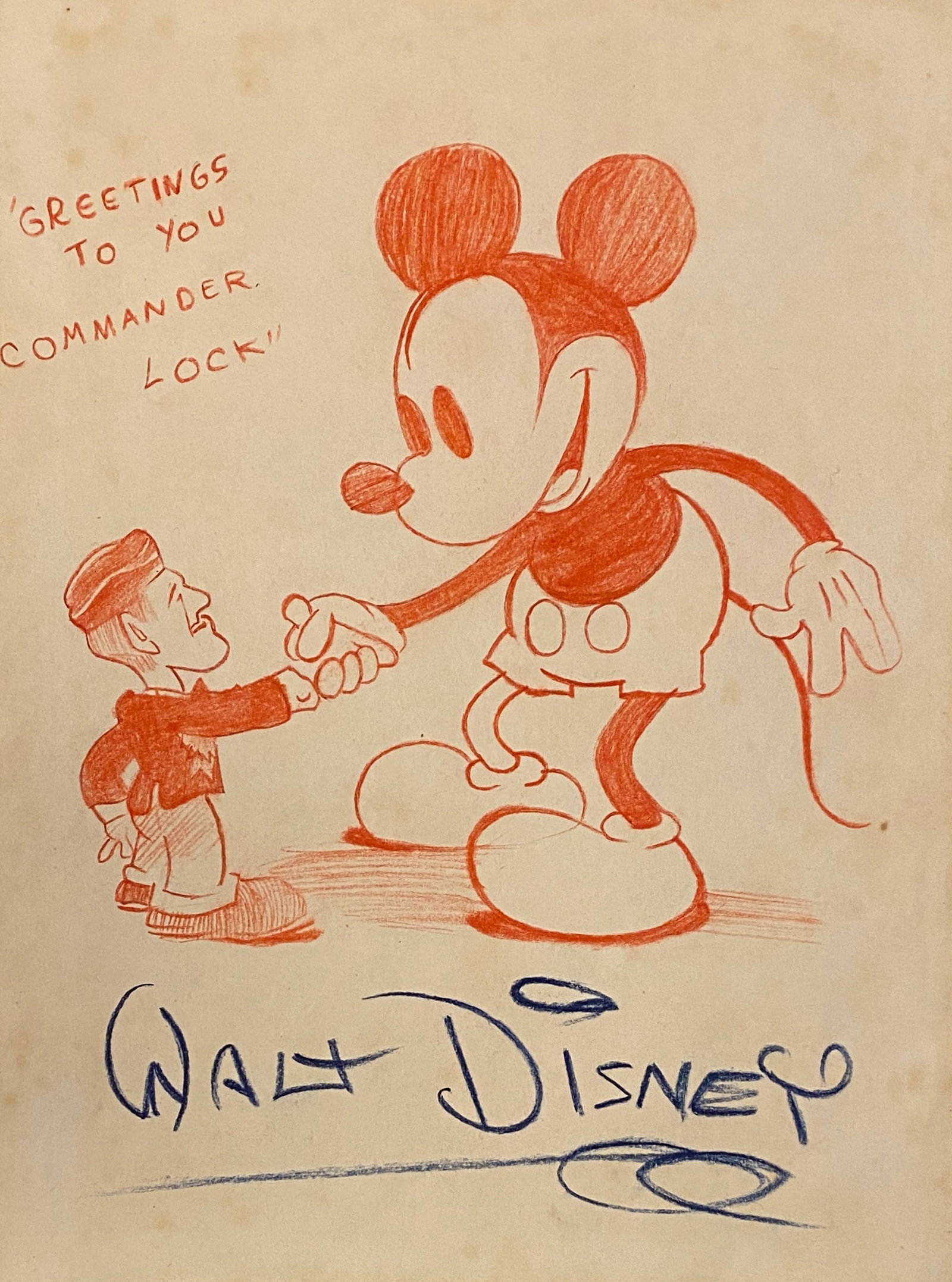 Walt Disney Hand Sketch of Pinocchio (style of) (1 of 2)
