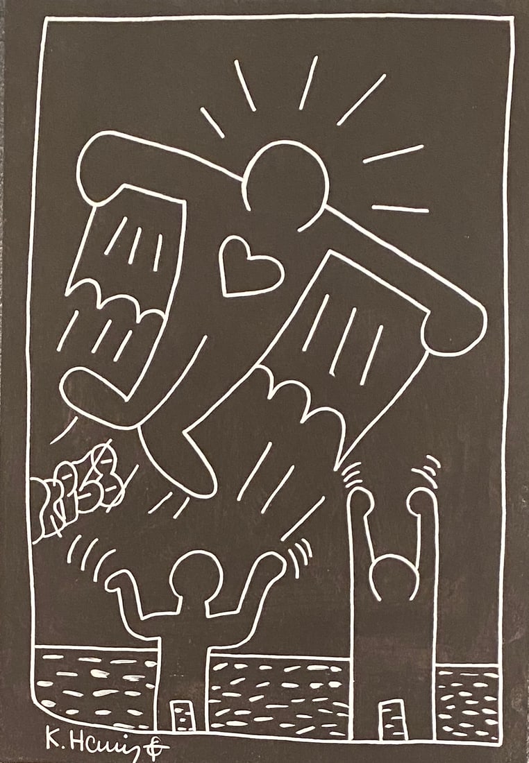 KEITH HARING MARKER ON PAPER STYLE OF (1 of 2)