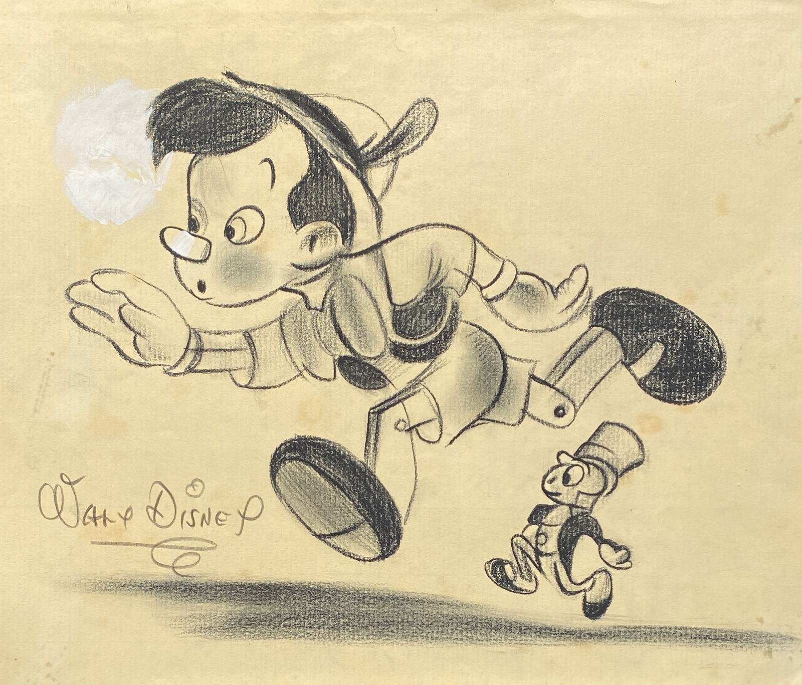 Walt Disney Hand Sketch of Pinocchio (style of) (1 of 2)