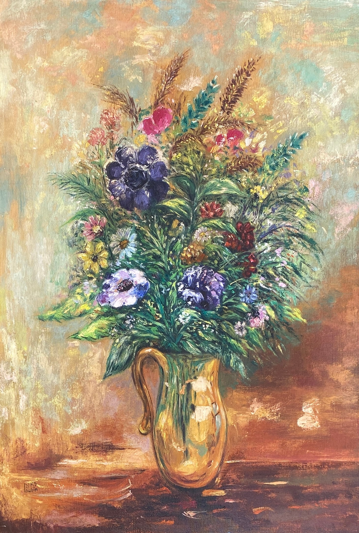 Reuven Rubin 1893-1974 (Israeli) OIL ON CANVAS (Style Of): This lot consists of a hand painted Oil on Canvas in the style of the painter Reuven Rubin.Reuven Rubin (Rubin Zelicovici) was a Romanian-born Israeli painter, celebrated as a pioneer in the Israeli a