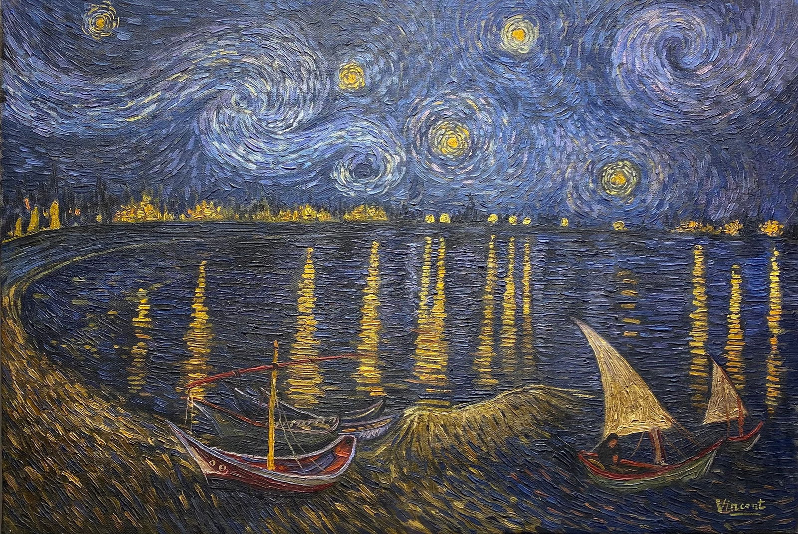 Vincent Van Gogh Dutch 1853-1890 Oil painting on Canvas in the style of. (1 of 3)