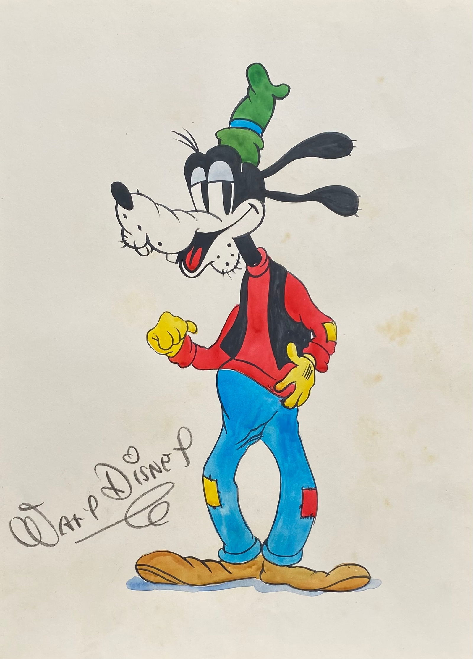 Walt Disney Hand Sketch of Goofy (style of) (1 of 2)
