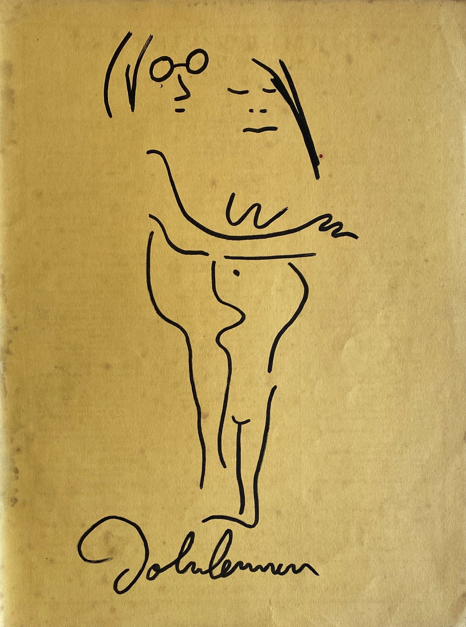 John Lennon Drawing On Paper Style Of (1 of 2)