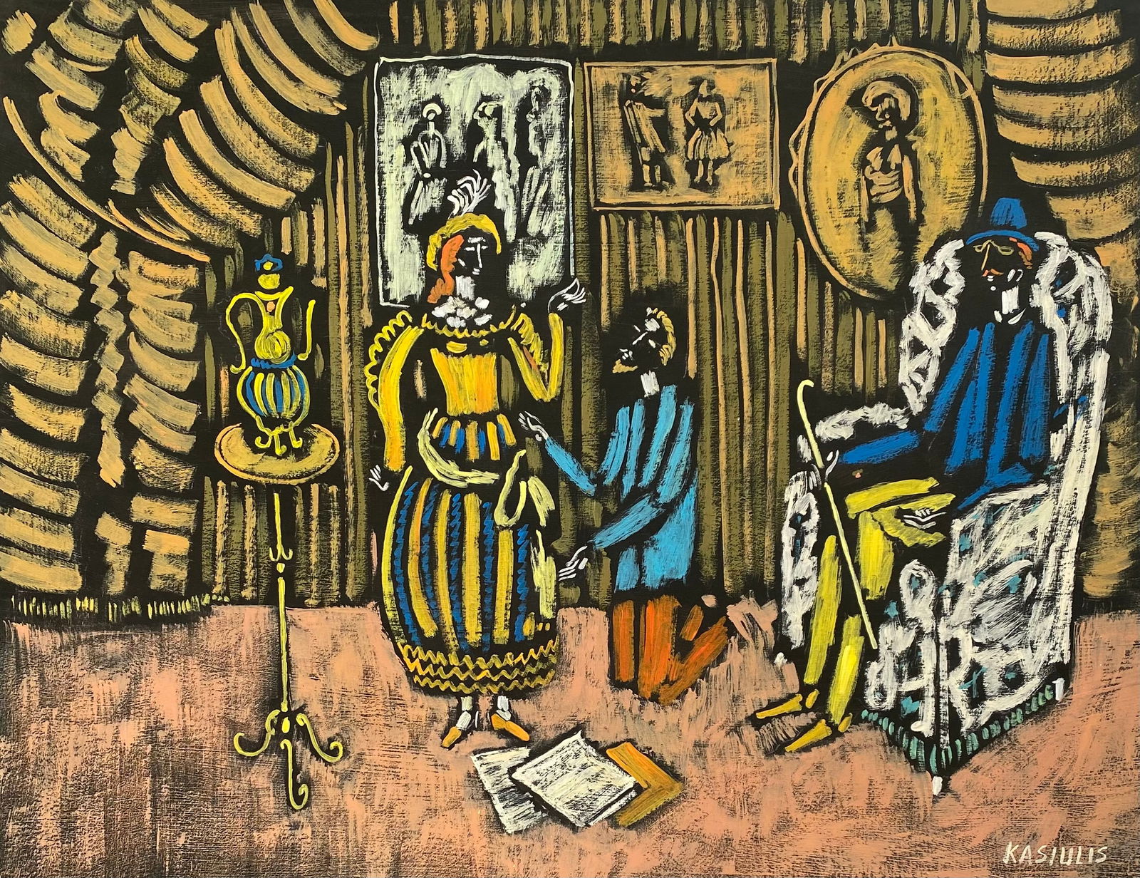 Vytautas KASIULIS (1918-1995) Gouache On Paper (Style Of) (1 of 2)