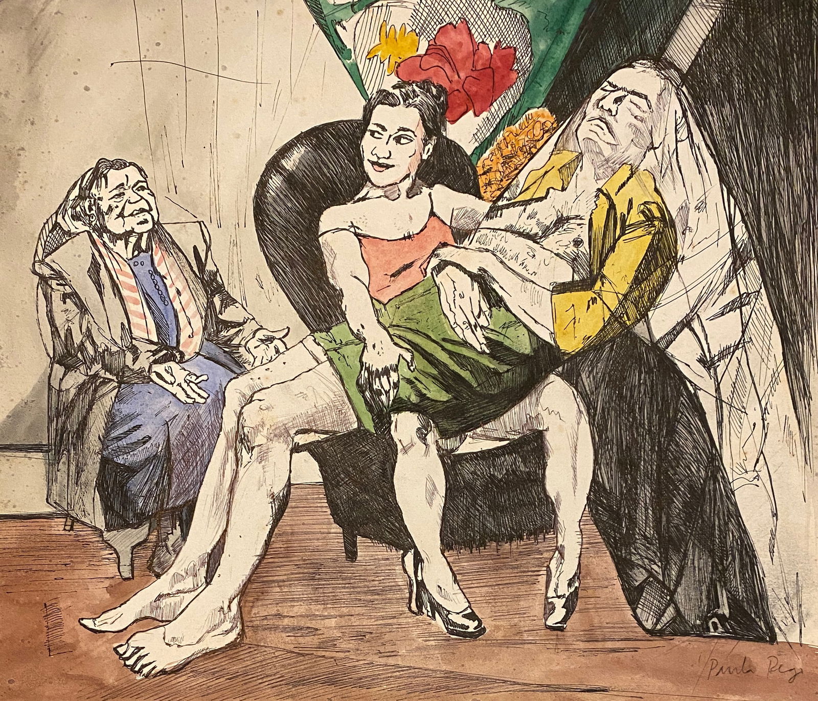 Paula Rego Portuguese/British b.1935 (Style Of): This lot consists of a Mixed Media on paper in the style of the painter Paula Figueiroa Rego. Paula Figueiroa Rego, known as Paula Rego? was a Portuguese painter and illustrator living in Great Britai