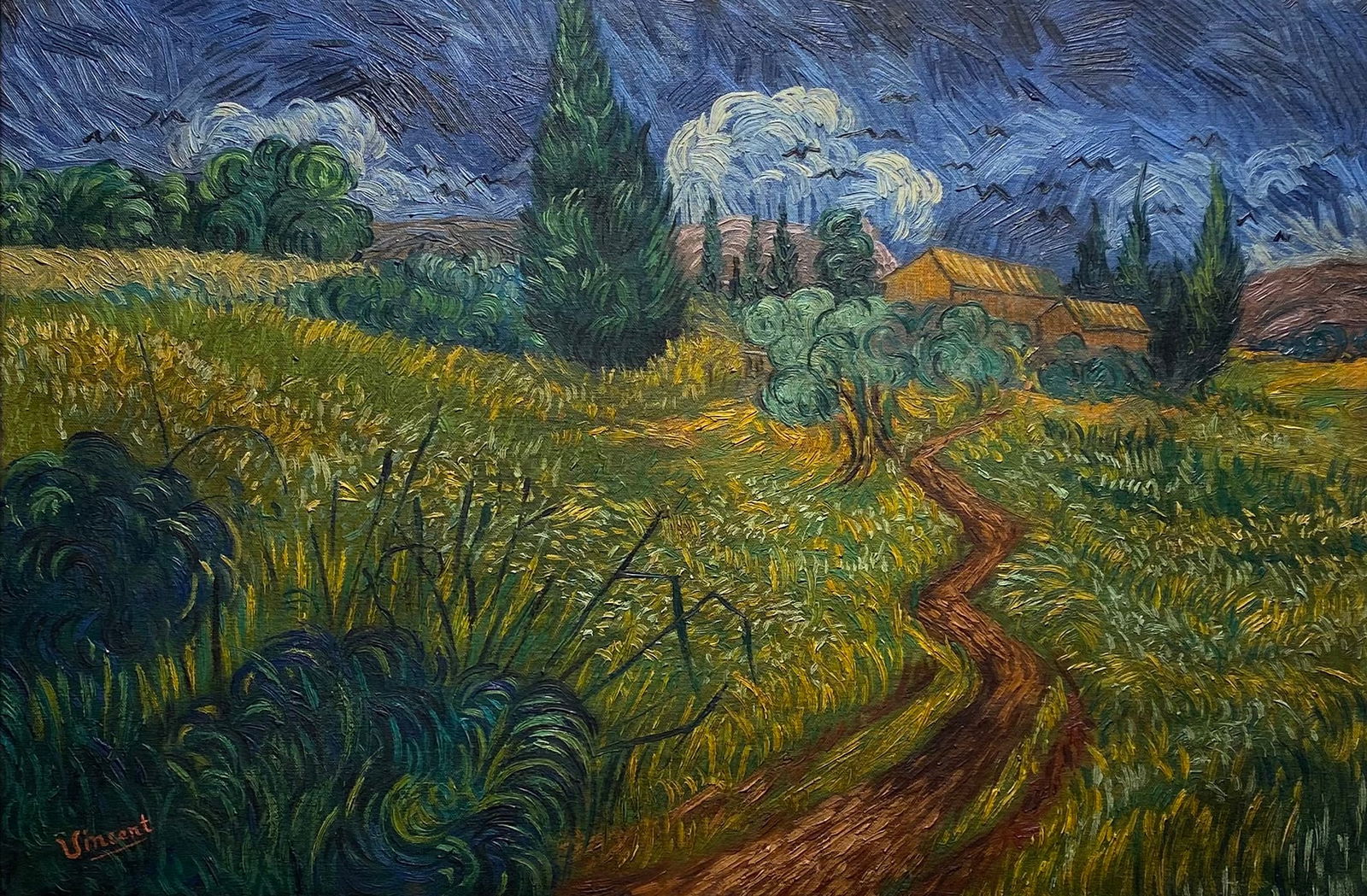 Vincent Van Gogh Dutch 1853-1890 Oil painting on Canvas in the style of (1 of 3)